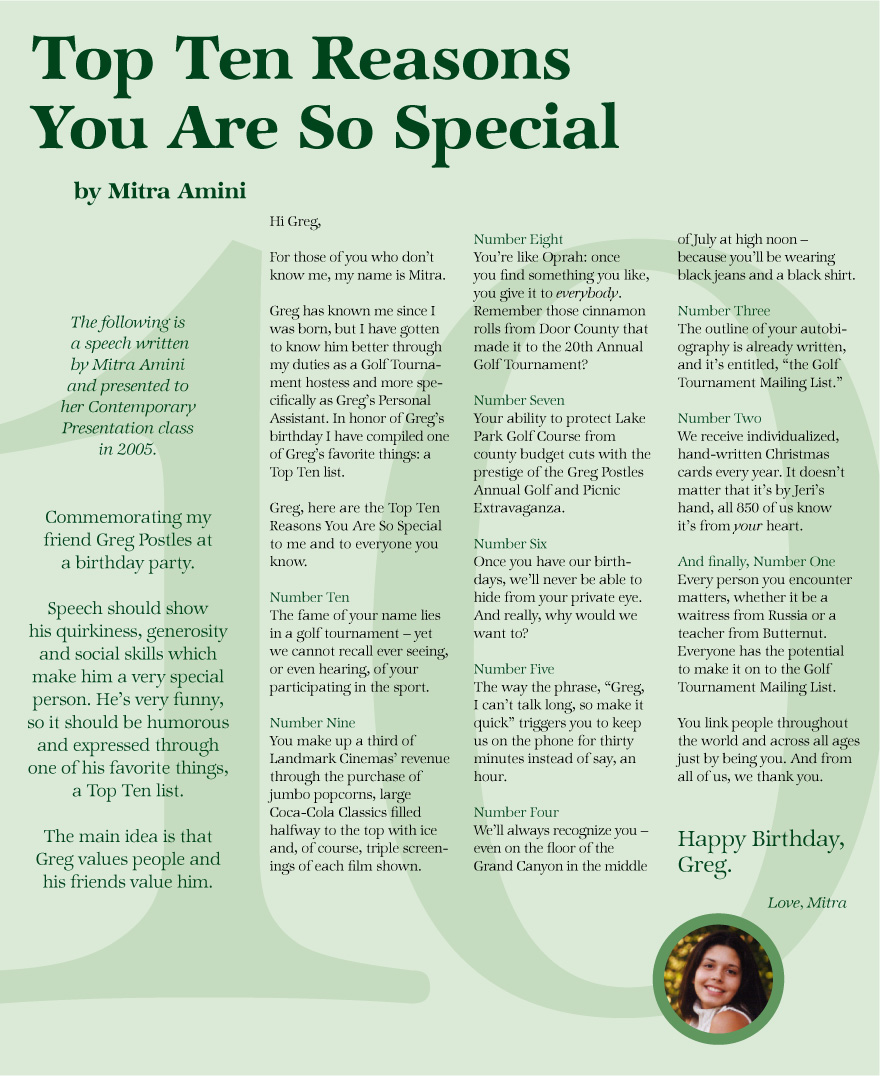 Mitra's Tribute to Greg